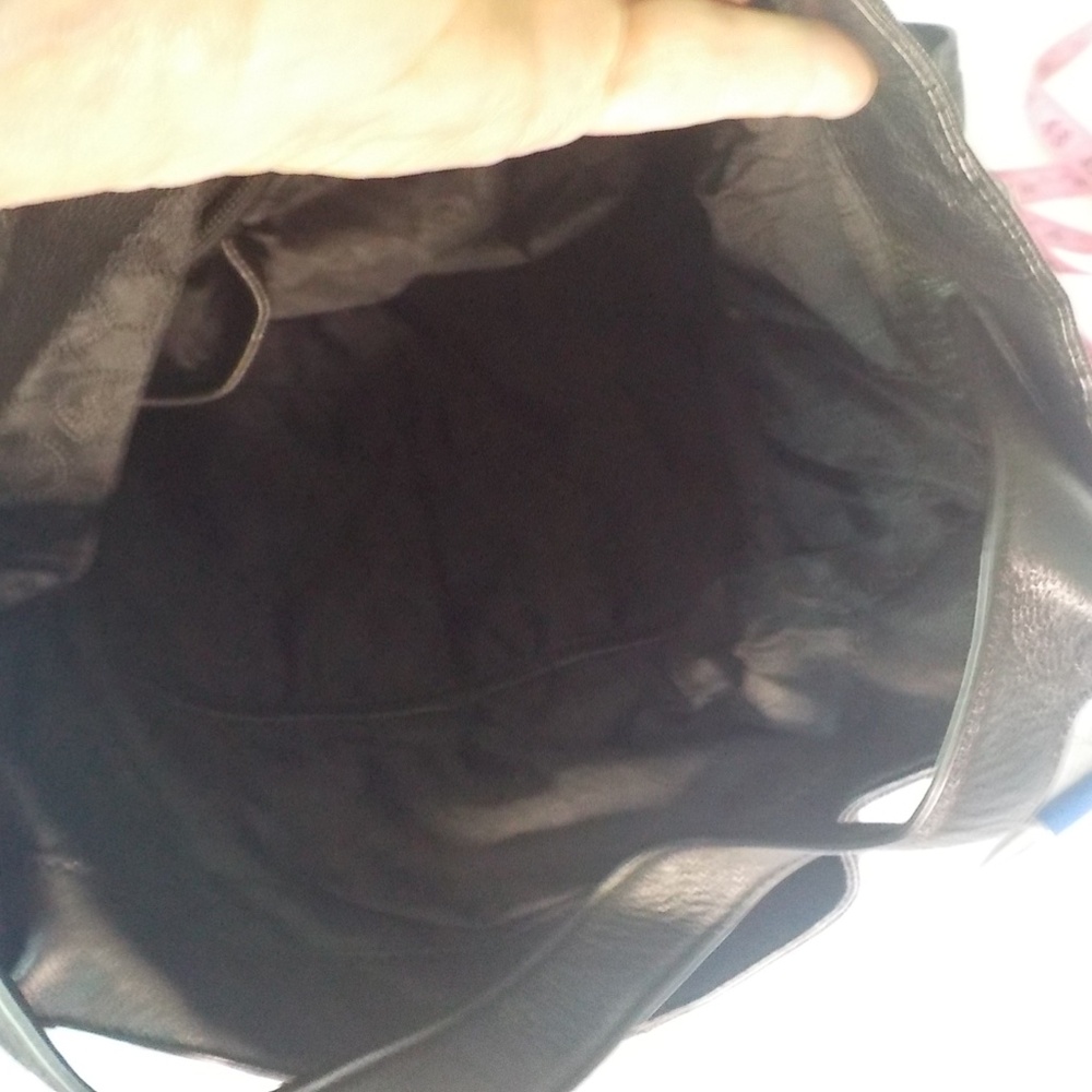 Black Leather Laptop/Biker/Tablet Tote - Picture 13 of 15